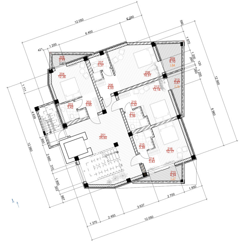 plan of the typical floor